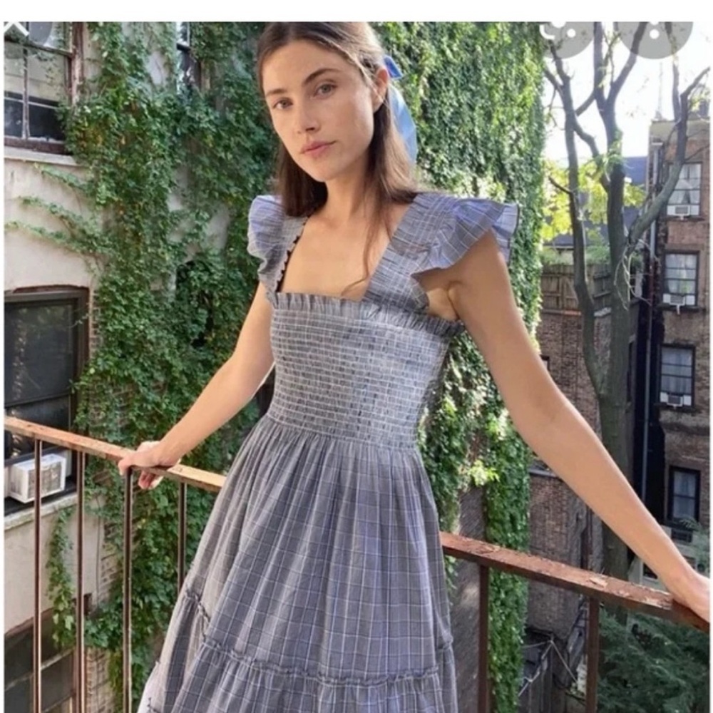 Hill House Blue Plaid Midi Dress